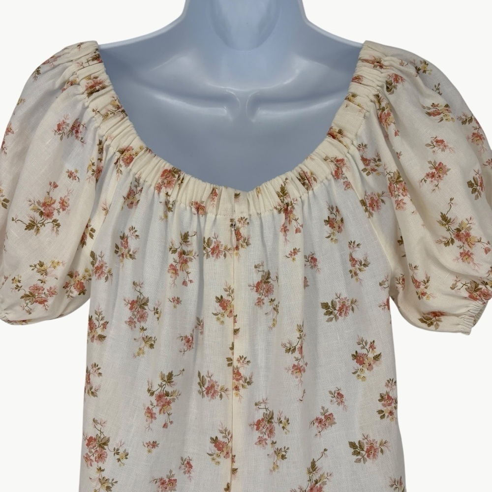 Reformation Pink Floral Off-Shoulder Mini Dress - Picture 8 of 9